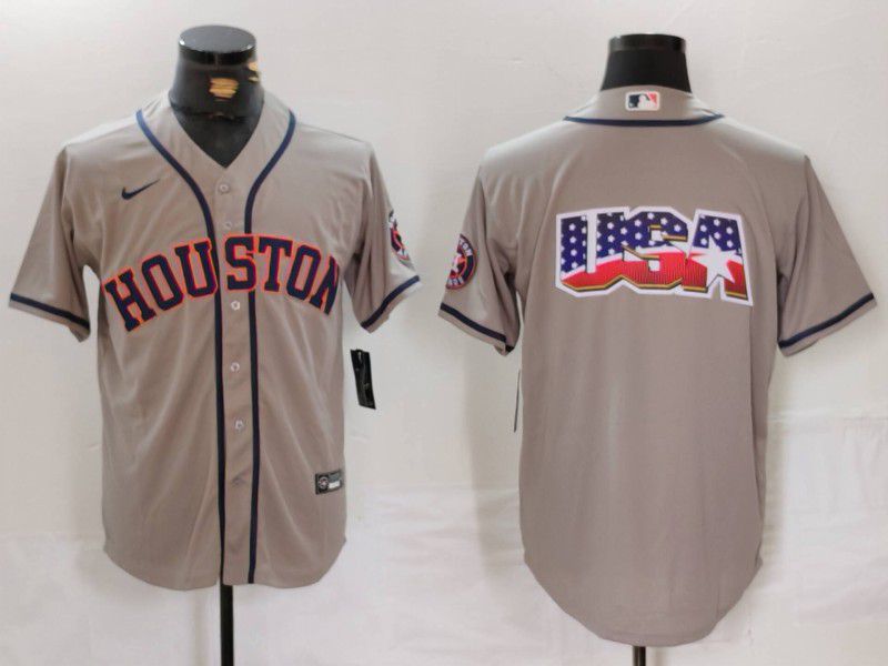 Men Houston Astros Blank Grey Nike Game 2024 MLB Jersey style 2